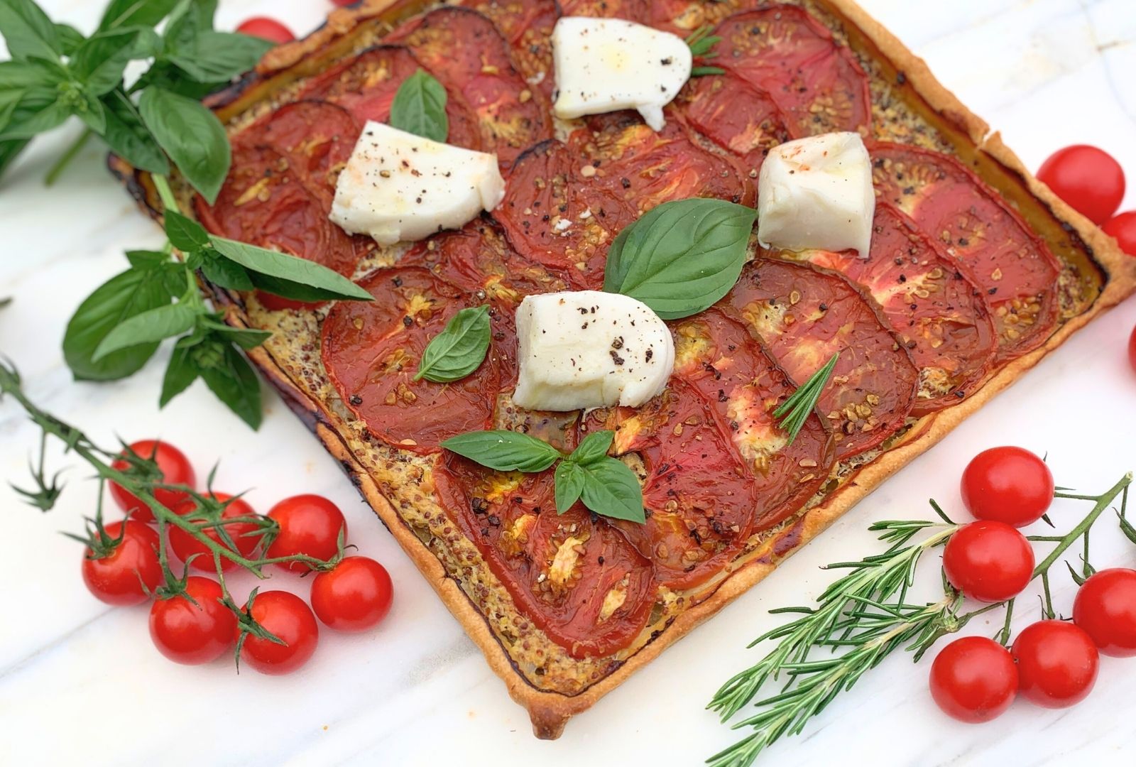 Tarte à la tomate et à la moutarde ancienne