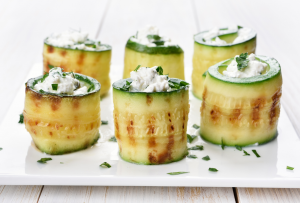 Roulés de courgettes grillées au fromage frais