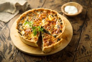 Quiche légère aux champignons et oignons