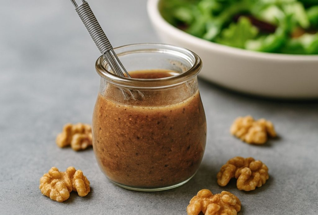 Vinaigrette rustique aux noix de Grenoble & moutarde à l’ancienne