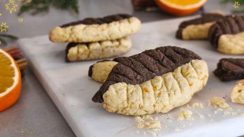 Biscuits feuilles orange & cacao (spécial noel)