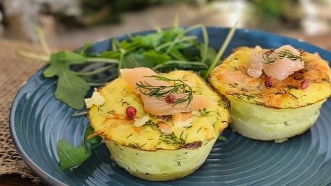 Gratin muffin de pomme de terre et de saumon fumé