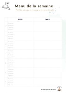 3 formats de menus vierge à utiliser