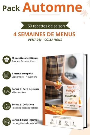 Pack Automne avec 60 recettes d'automne et 4 semaines de menus prêts à l'emploi