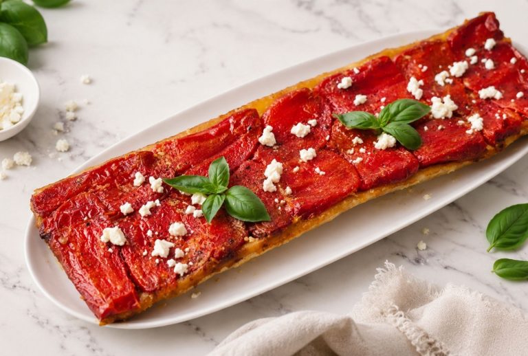 Tarte Tatin aux poivrons et à la feta