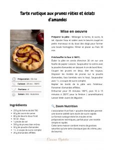 Tarte rustique aux prunes rôties et éclats d’amandes